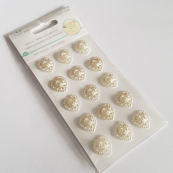 15 pcs 3D Heart Gold Stickers 0.75" In. - Picture 2 of 6